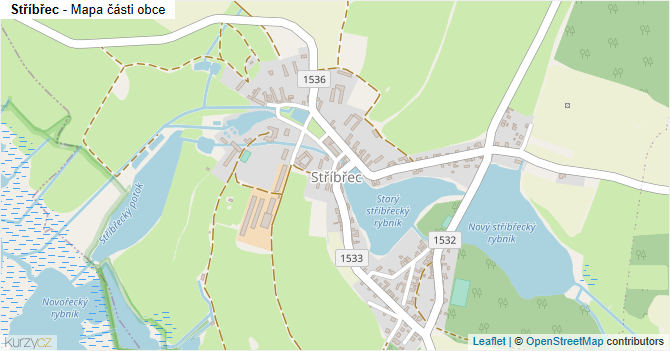 Stříbřec - mapa části obce