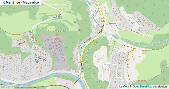 K Marjánce - mapa ulice