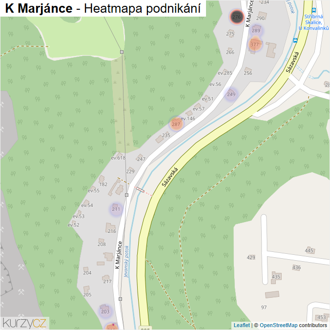 Mapa K Marjánce - Firmy v ulici.