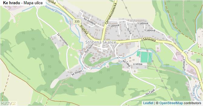 Ke hradu - mapa ulice