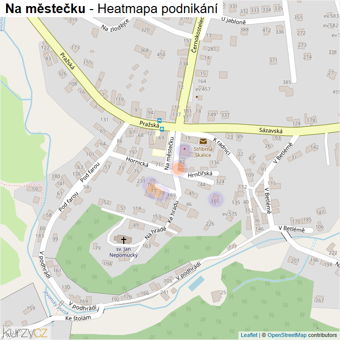 Mapa Na městečku - Firmy v ulici.