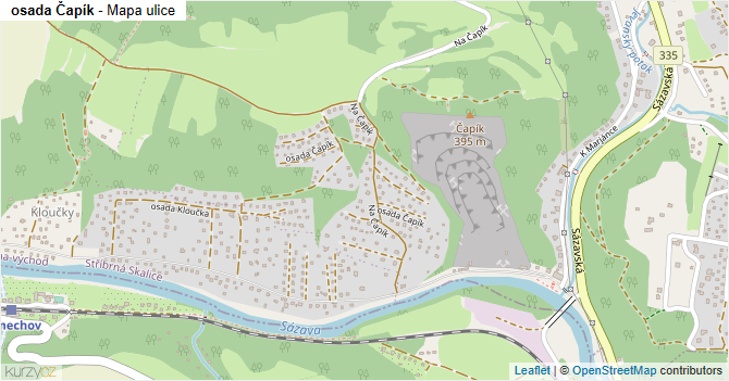 osada Čapík - mapa ulice