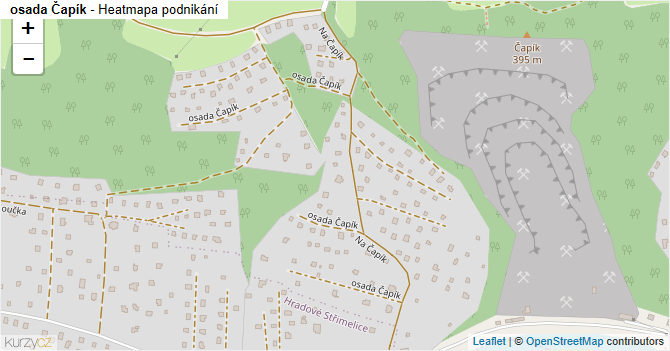 osada Čapík - mapa podnikání