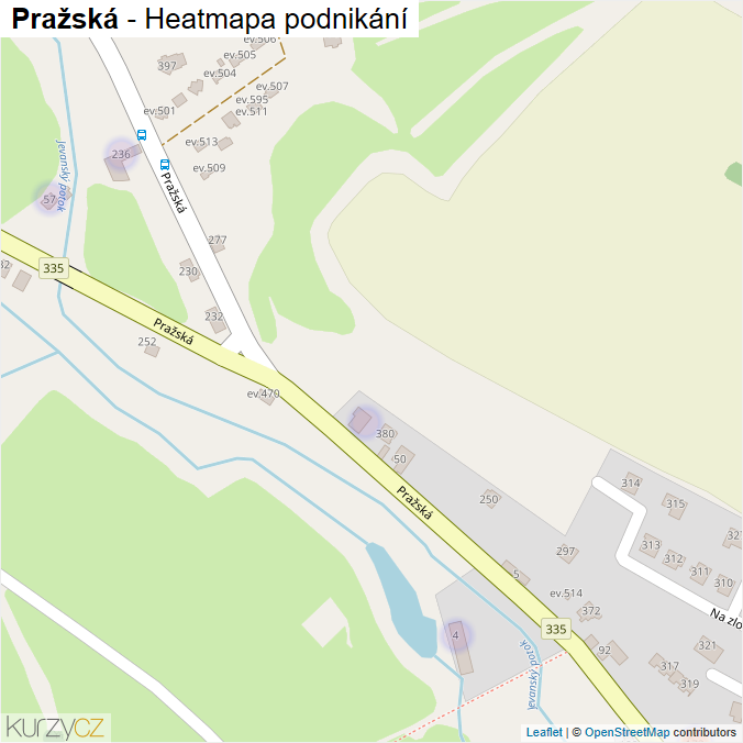 Mapa Pražská - Firmy v ulici.