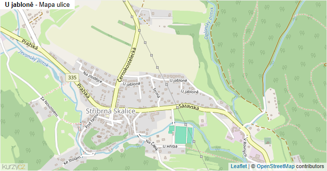 U jabloně - mapa ulice