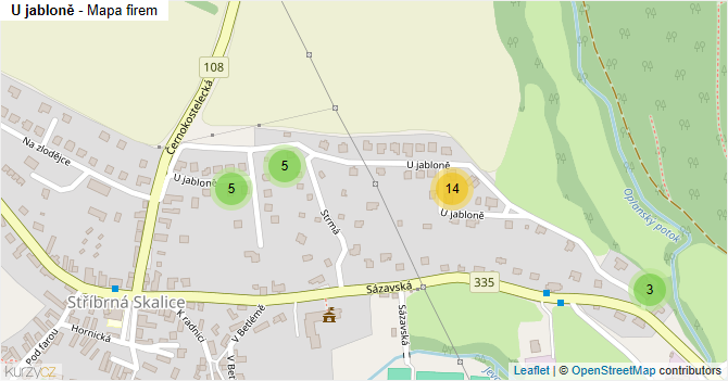 U jabloně - mapa firem