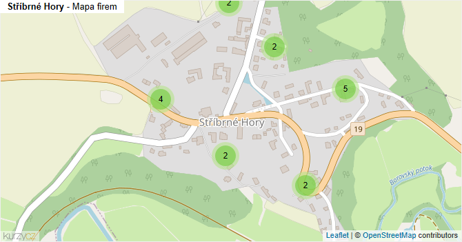 Stříbrné Hory - mapa firem