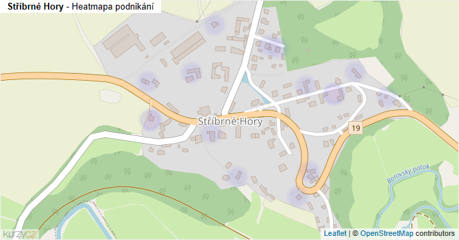 Stříbrné Hory - mapa podnikání