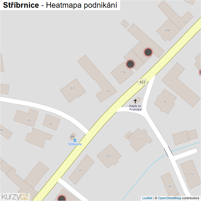 Mapa Stříbrnice - Firmy v obci.