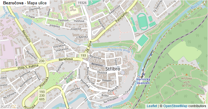 Bezručova - mapa ulice