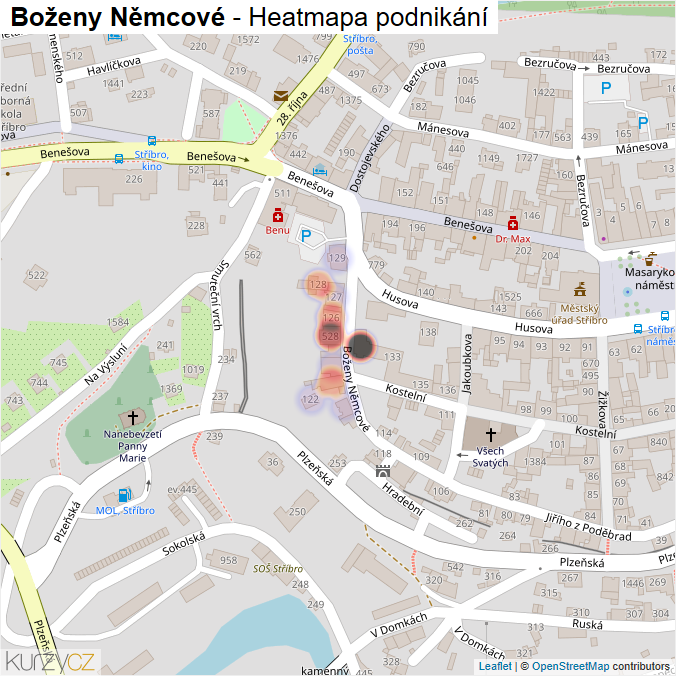Mapa Boženy Němcové - Firmy v ulici.