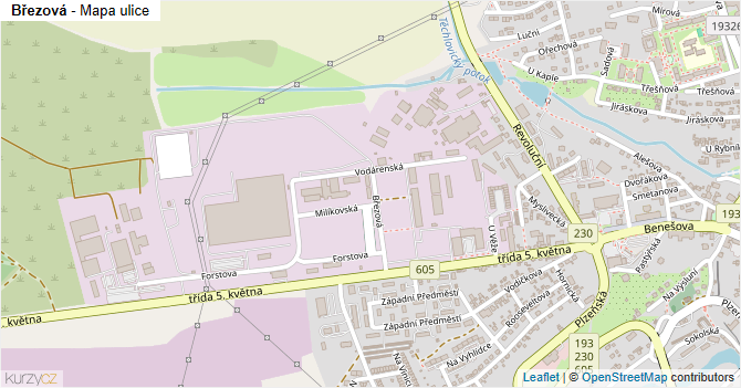 Březová - mapa ulice