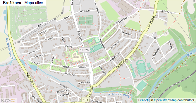 Brožíkova - mapa ulice