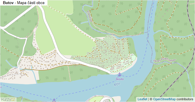 Butov - mapa části obce