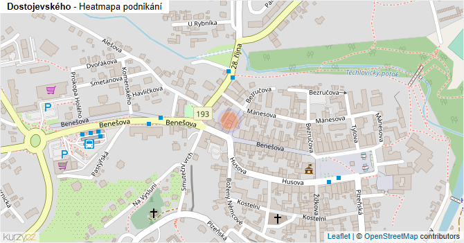 Dostojevského - mapa podnikání