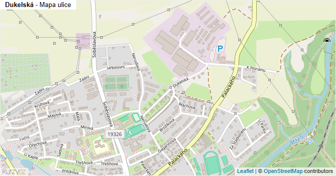 Dukelská - mapa ulice