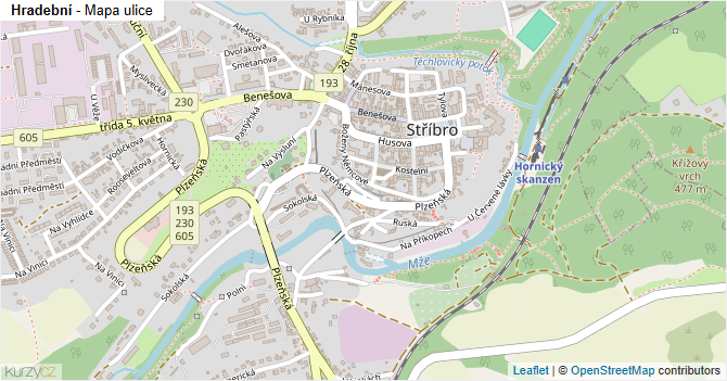 Hradební - mapa ulice