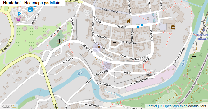 Hradební - mapa podnikání