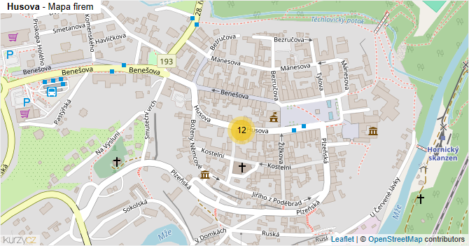 Husova - mapa firem