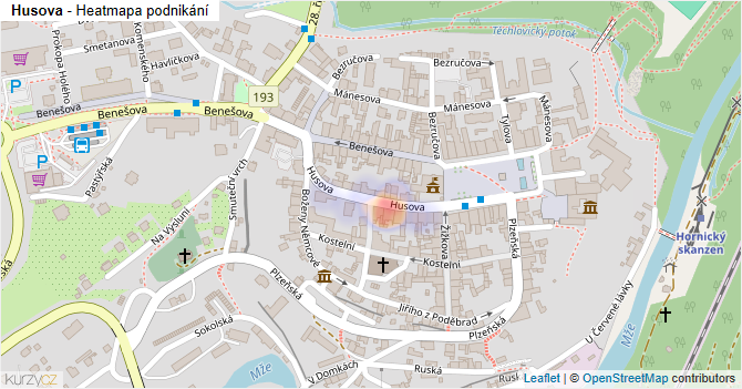 Husova - mapa podnikání