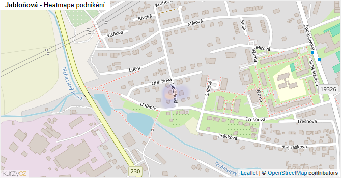 Jabloňová - mapa podnikání
