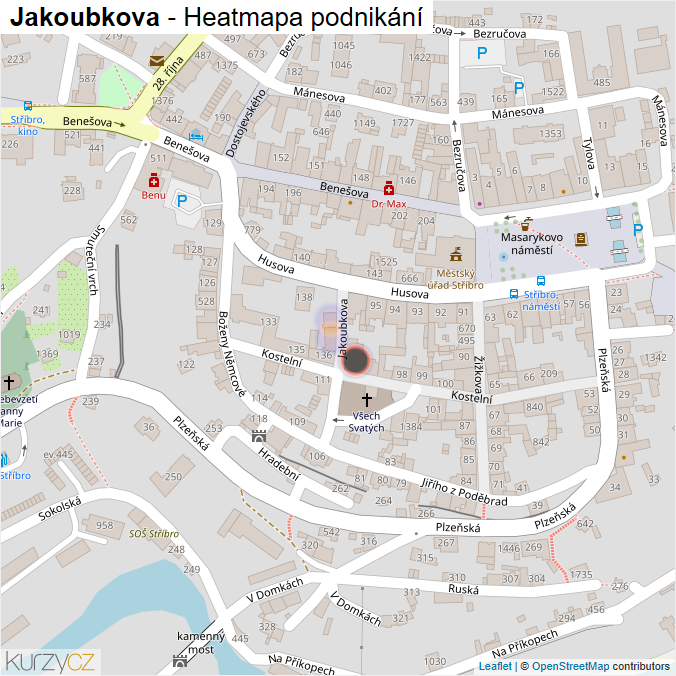 Mapa Jakoubkova - Firmy v ulici.