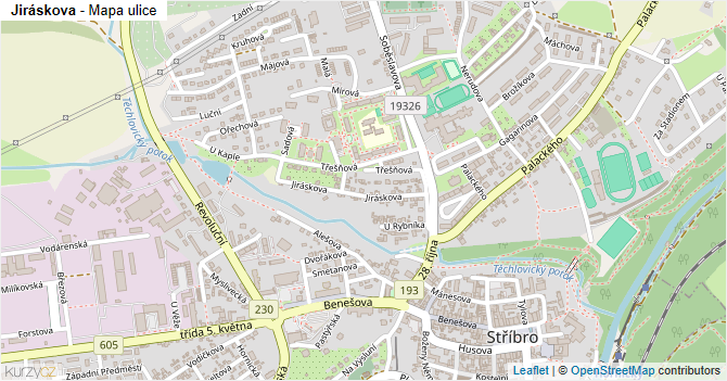 Jiráskova - mapa ulice
