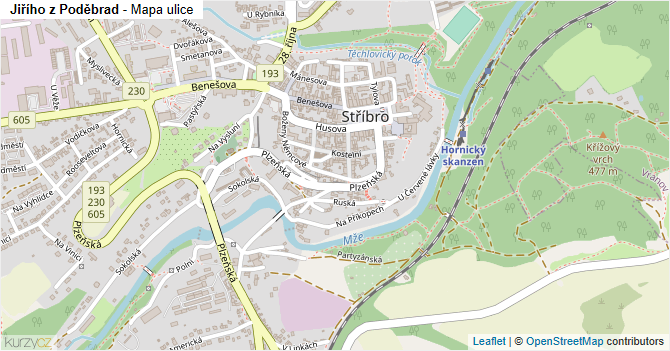 Jiřího z Poděbrad - mapa ulice
