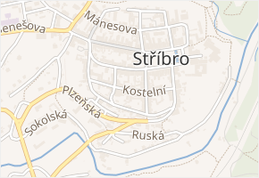 Kostelní v obci Stříbro - mapa ulice