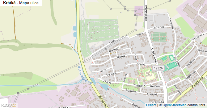 Krátká - mapa ulice
