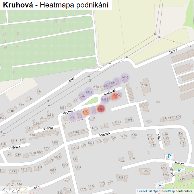 Mapa Kruhová - Firmy v ulici.