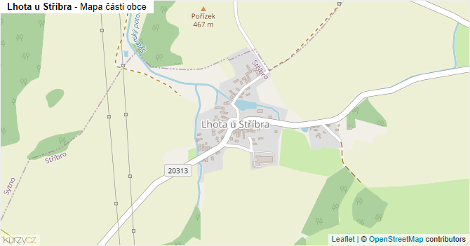 Lhota u Stříbra - mapa části obce