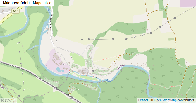 Máchovo údolí - mapa ulice
