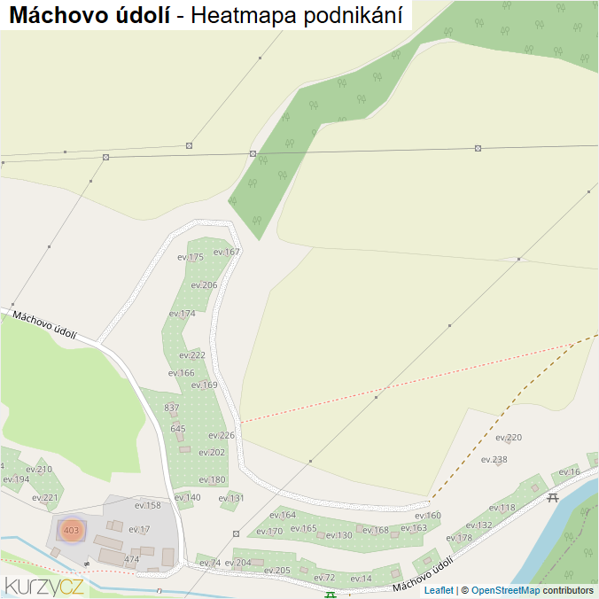 Mapa Máchovo údolí - Firmy v ulici.