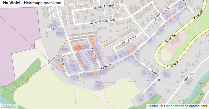 Na Vinici - mapa podnikání