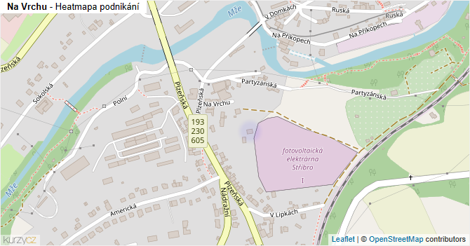 Na Vrchu - mapa podnikání
