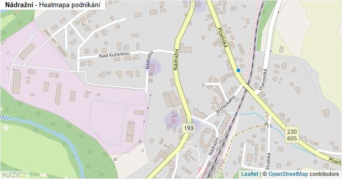 Nádražní - mapa podnikání
