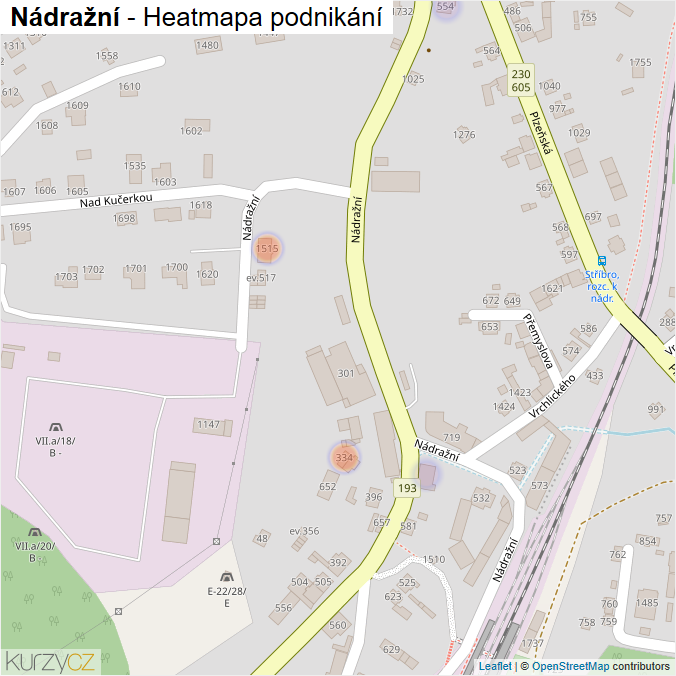 Mapa Nádražní - Firmy v ulici.
