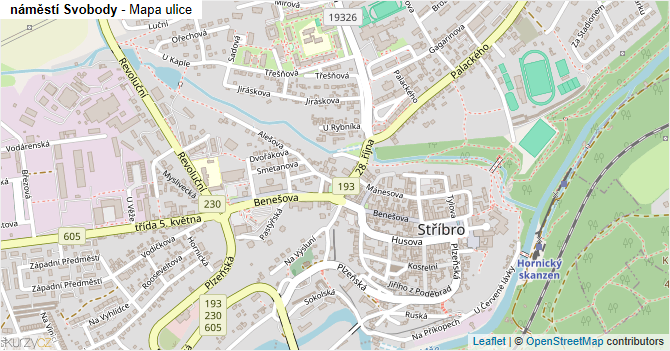 náměstí Svobody - mapa ulice