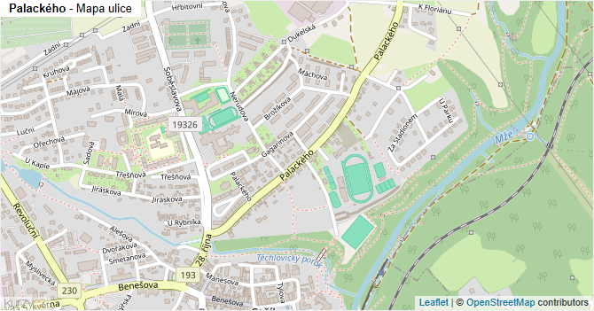 Palackého - mapa ulice