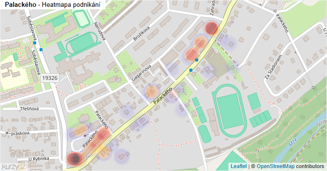 Palackého - mapa podnikání