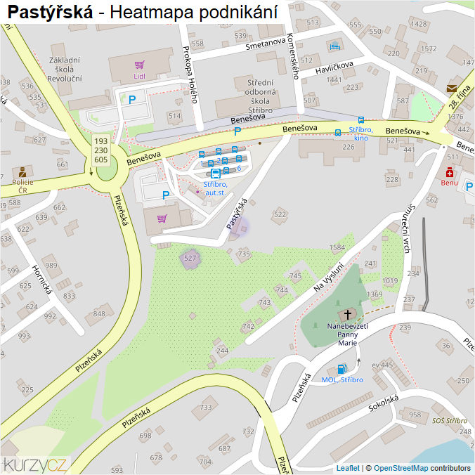 Mapa Pastýřská - Firmy v ulici.
