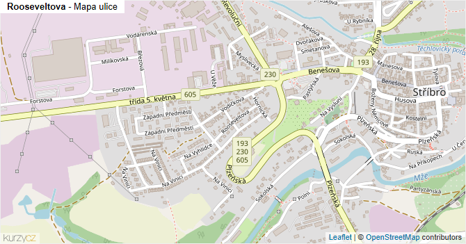 Rooseveltova - mapa ulice