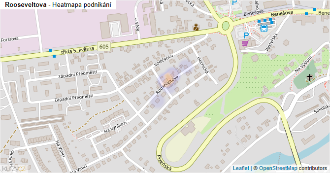 Rooseveltova - mapa podnikání