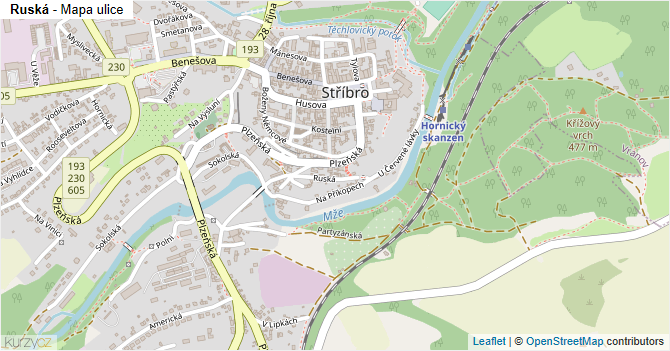 Ruská - mapa ulice
