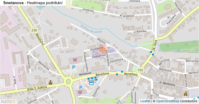 Smetanova - mapa podnikání