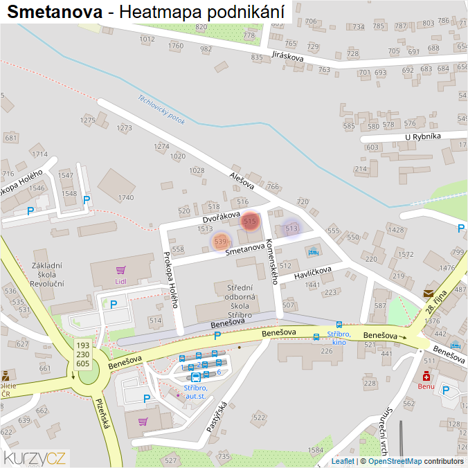 Mapa Smetanova - Firmy v ulici.