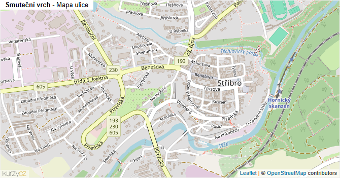 Smuteční vrch - mapa ulice