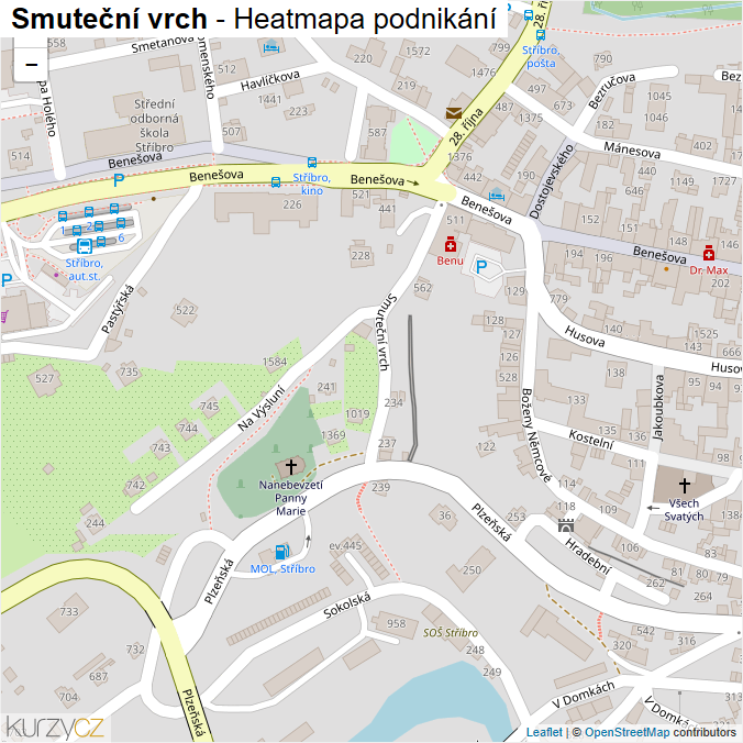 Mapa Smuteční vrch - Firmy v ulici.