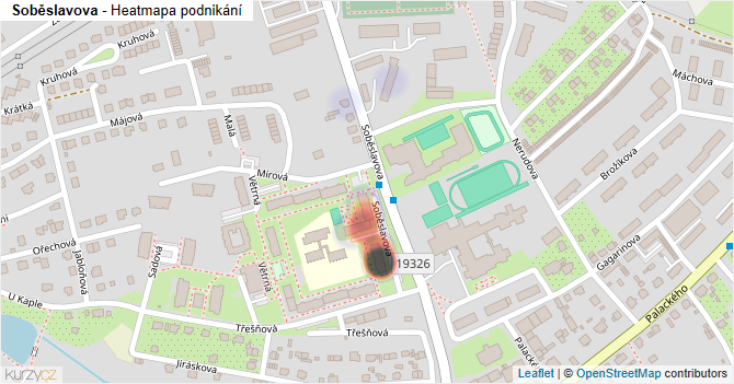 Soběslavova - mapa podnikání